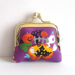 角がま口♪小さいがま口♪豆蔵♪小銭入れ,コインケース,clasp,ハロウィン,Halloween,お化け,かぼちゃ 2枚目の画像