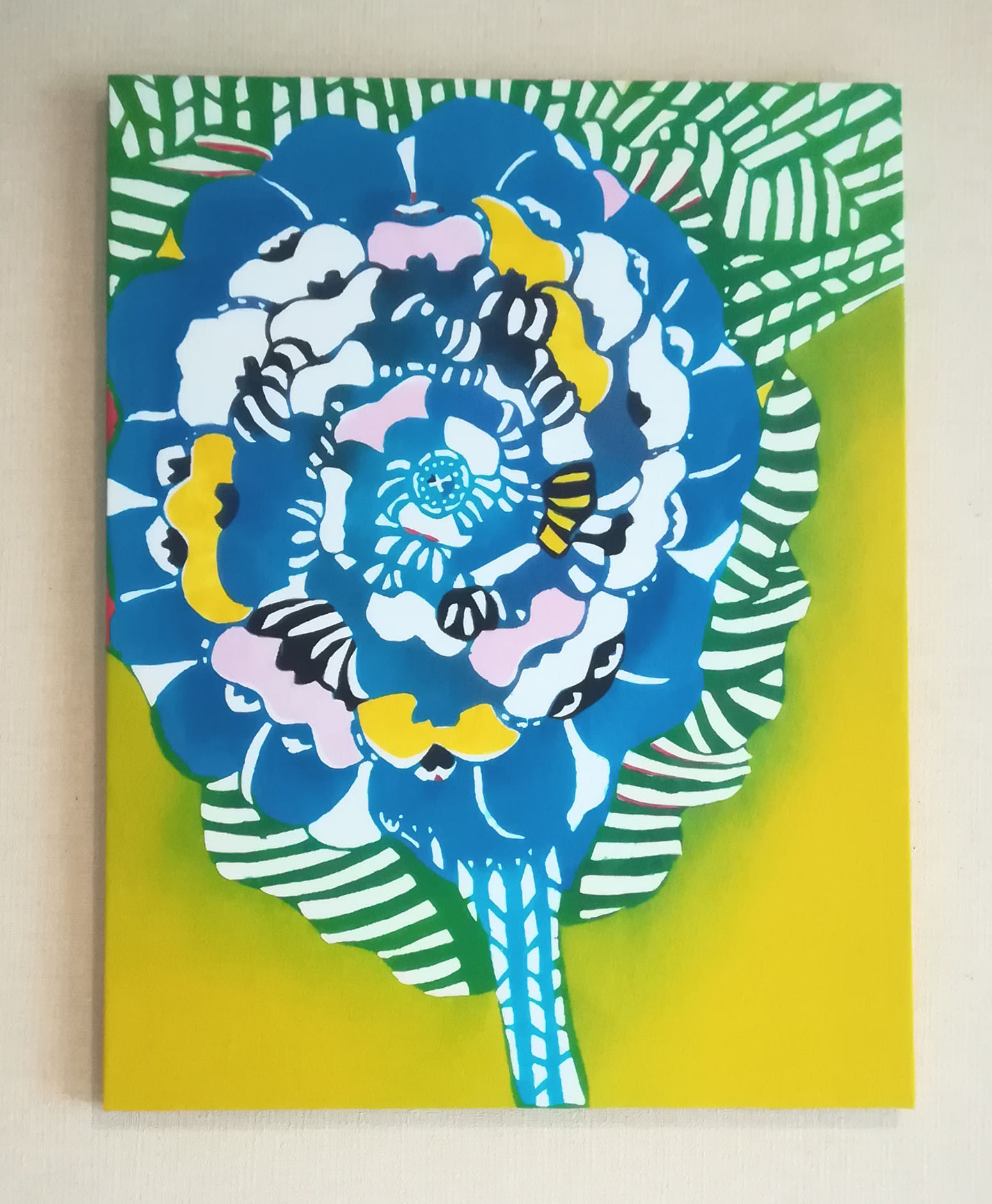 花・パネル（青）