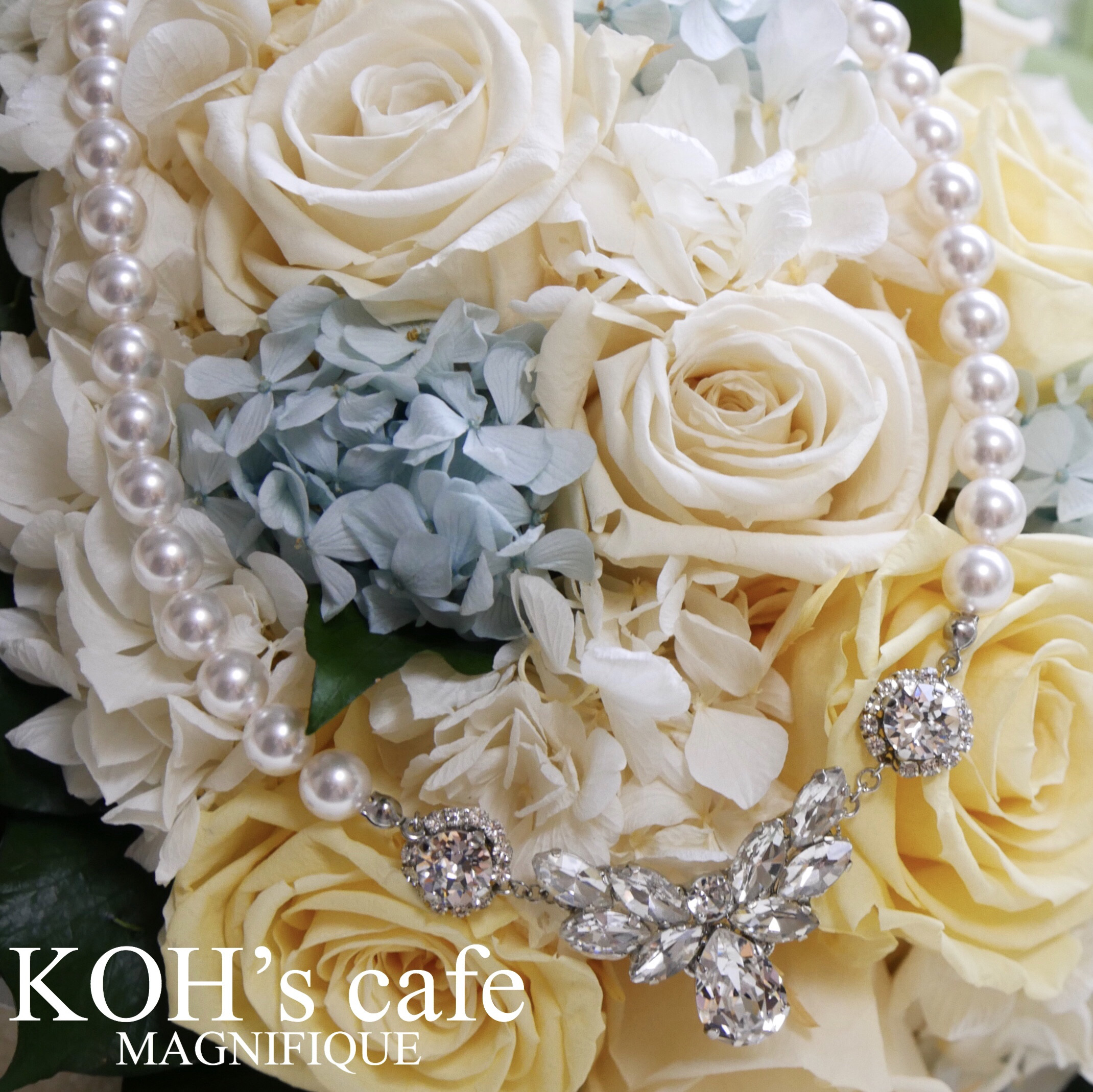 Ange スワロフスキーとクリスタルパールの花嫁すぎるブライダルネックレス 単品