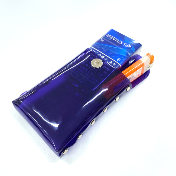 虹色 タバコケース ロング シガレットケース 彩り添えるオーロラPVC 透明 軽量｜acp pst Creema店 4枚目の画像