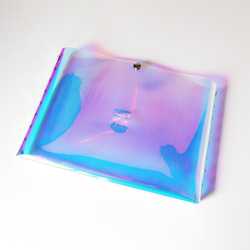 虹色 ドキュメントケース A5 バッグインバッグ 彩り添えるオーロラPVC 透明 軽量｜acp pst Creema店 1枚目の画像