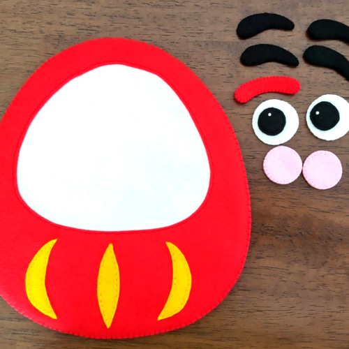 だるま☆フェルトの福笑い おもちゃ・人形 キキ 通販 16590135｜Creema