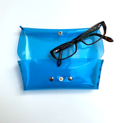 虹色 トレイ型 メッセンジャー メガネケース 眼鏡 彩り添えるオーロラPVC 透明 軽量｜acp pst Creema店 6枚目の画像