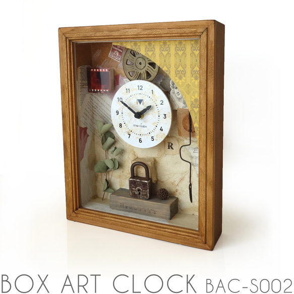 BOX ART CLOCK S002 箱の中の世界、ARTと時を味わい楽しむ時計　インテリア 2枚目の画像