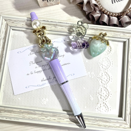 カスタムボールペン【purple 程よ flower】 