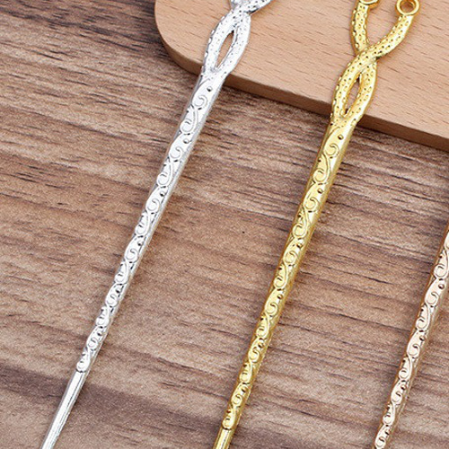 アクセサリーパーツ かんざし かん付 (金具色:ゴールド)1個 かんざしパーツ 1個 ヘアアクセサリーパーツ 髪留め 着物 髪飾り