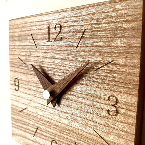 木の時計　KAKU　【タモ材】 5枚目の画像