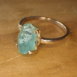 Rough Apatite Ringラフロックアパタイト原石のシルバーリング/sv925 15枚目の画像