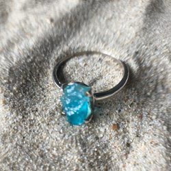 Rough Apatite Ringラフロックアパタイト原石のシルバーリング/sv925 8枚目の画像