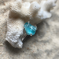 Rough Apatite Ringラフロックアパタイト原石のシルバーリング/sv925 14枚目の画像