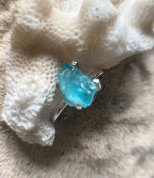 Rough Apatite Ringラフロックアパタイト原石のシルバーリング/sv925 16枚目の画像