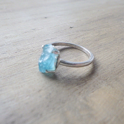 Rough Apatite Ringラフロックアパタイト原石のシルバーリング/sv925 4枚目の画像