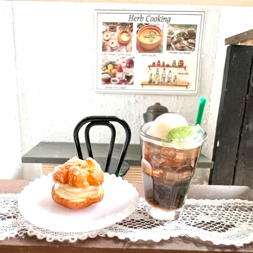 ミニチュア】シュークリーム・コーヒーフロート ドールハウス その他 