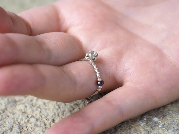 -Botanical charm・Iolite- beads ring 7枚目の画像