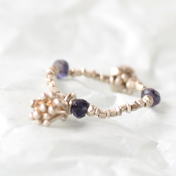 -Botanical charm・Iolite- beads ring 2枚目の画像