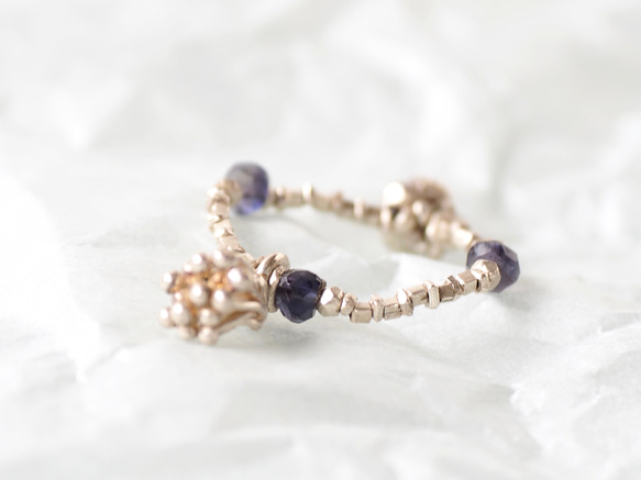 -Botanical charm・Iolite- beads ring 2枚目の画像