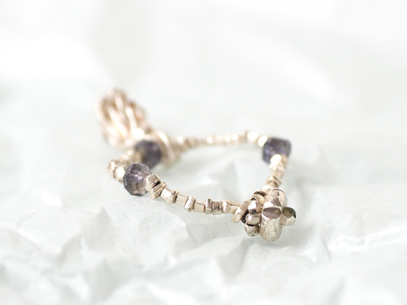 -Botanical charm・Iolite- beads ring 4枚目の画像