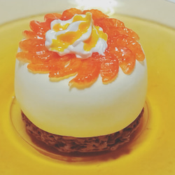 見ているだけで食べたくなるオレンジチーズケーキ　フェイクスイーツ　スイーツデコ 3枚目の画像