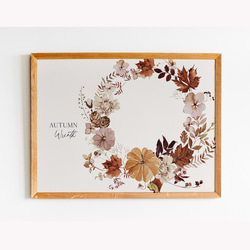 秋の収穫のポスター / i1536 /  秋の紅葉　かぼちゃや名言　水彩画　インテリアポスター 2枚目の画像