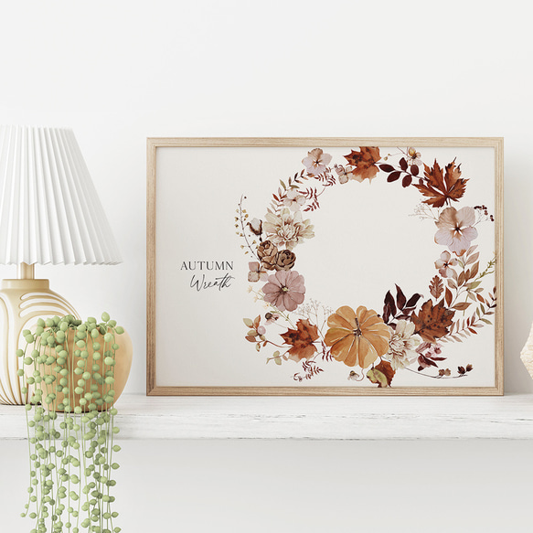 秋の収穫のポスター / i1536 /  秋の紅葉　かぼちゃや名言　水彩画　インテリアポスター 4枚目の画像