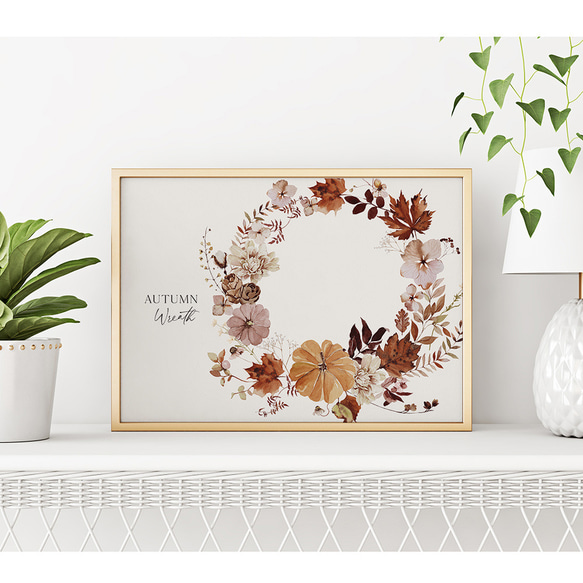 秋の収穫のポスター / i1536 /  秋の紅葉　かぼちゃや名言　水彩画　インテリアポスター 5枚目の画像
