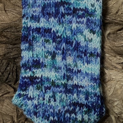 自染め毛糸手編み　レディースソックス 2枚目の画像