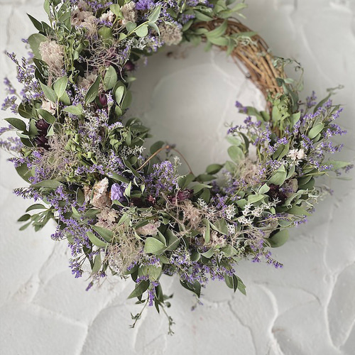 ブルーファンタジアと花々のリース ブルーファンタジアと花々のリース