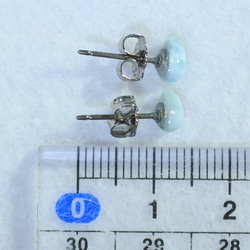 （1 件）Larimar 耳環（6 x 4 毫米，鈦柱） 第5張的照片