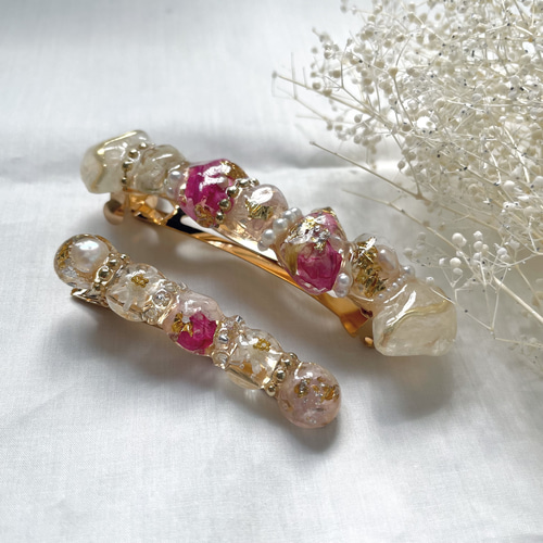 お花のバレッタ & お花のヘアクリップ ジューシー フラワー