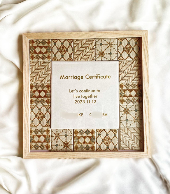 【6月上旬納品〜】ラスティカタイルの結婚証明書　marriage certificate 5枚目の画像