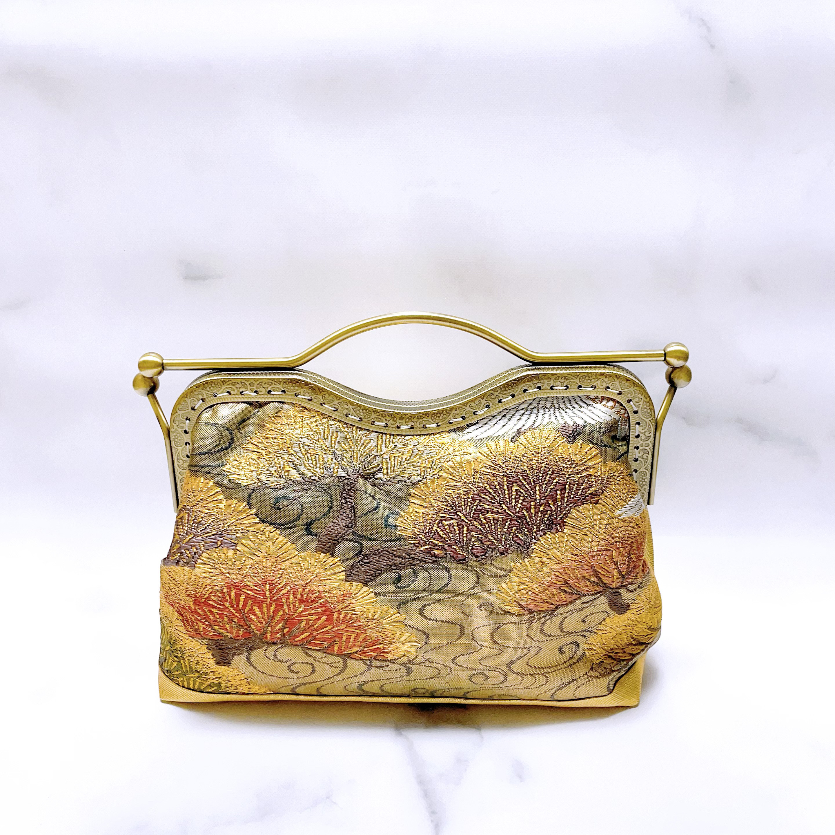 1点物！！大迫力！粋でめでたい松柄！！煌めきお洒落な新品西陣織帯地  