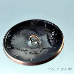 vintage 本物のコイン コインコンチョ　コインボタン（11301-494　）レザークラフト材料 5枚目の画像