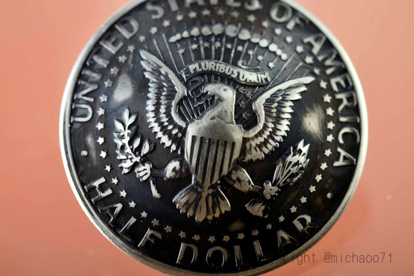 vintage 本物のコイン コインコンチョ　コインボタン（11301-494　）レザークラフト材料 4枚目の画像