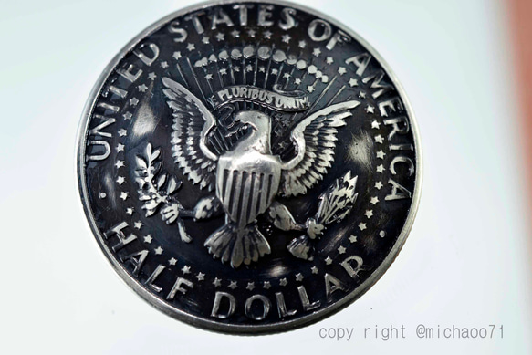 vintage 本物のコイン コインコンチョ　コインボタン（11301-494　）レザークラフト材料 2枚目の画像