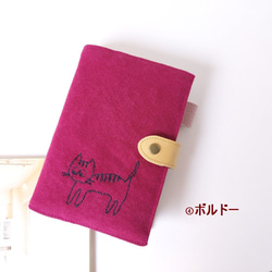 ねこ*ほぼ日手帳カバー(オリジナル用)留め具 ペンホルダー 文庫本A6 布 ヴィンテージ帆布2024*ねこ5種 5枚目の画像