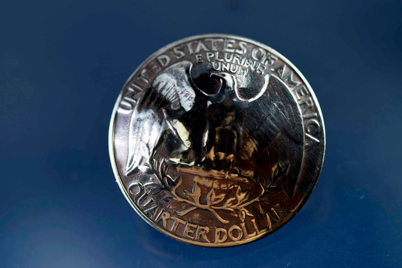 vintage 本物のコイン コインコンチョ　コインボタン（11065-494　）レザークラフト材料 2枚目の画像