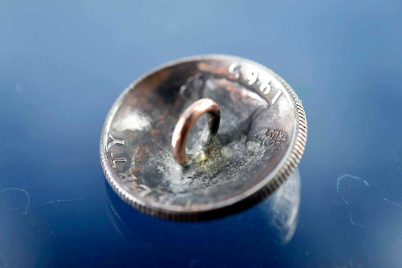 vintage 本物のコイン コインコンチョ　コインボタン（11065-494　）レザークラフト材料 3枚目の画像