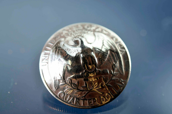 vintage 本物のコイン コインコンチョ　コインボタン（11065-494　）レザークラフト材料 4枚目の画像
