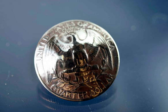 vintage 本物のコイン コインコンチョ　コインボタン（11065-494　）レザークラフト材料 1枚目の画像