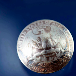 vintage 本物のコイン コインコンチョ　コインボタン（11071-494　）レザークラフト材料 2枚目の画像