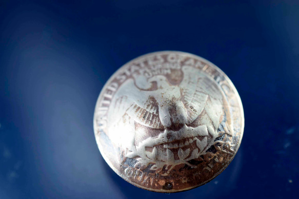 vintage 本物のコイン コインコンチョ　コインボタン（11071-494　）レザークラフト材料 2枚目の画像