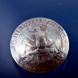 vintage 本物のコイン コインコンチョ　コインボタン（11071-494　）レザークラフト材料 1枚目の画像