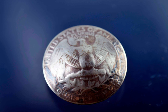 vintage 本物のコイン コインコンチョ　コインボタン（11071-494　）レザークラフト材料 1枚目の画像