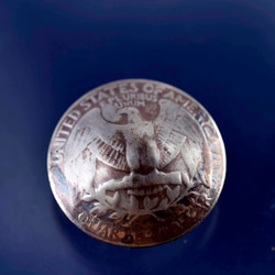 vintage 本物のコイン コインコンチョ　コインボタン（11071-494　）レザークラフト材料 4枚目の画像