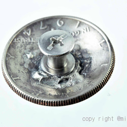vintage 本物のコイン コインコンチョ　コインボタン（11223-494　）レザークラフト材料 4枚目の画像