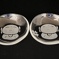 お地蔵様の小皿　豆皿　ガラスの小皿　２個セット 3枚目の画像