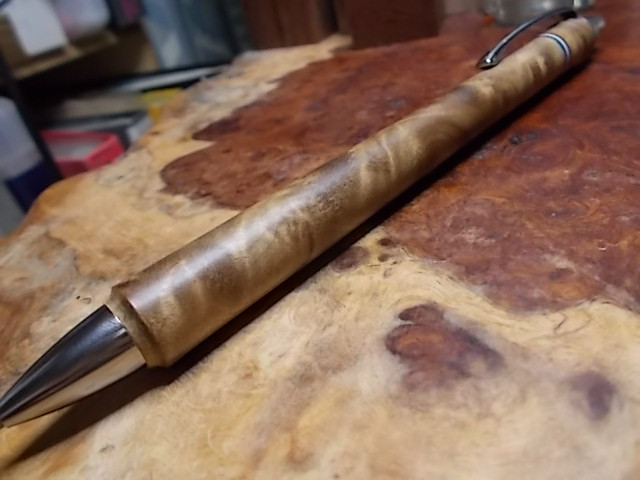 美しい輝きマーブルウッド瘤】三神ボール1000使用 木軸 手作り