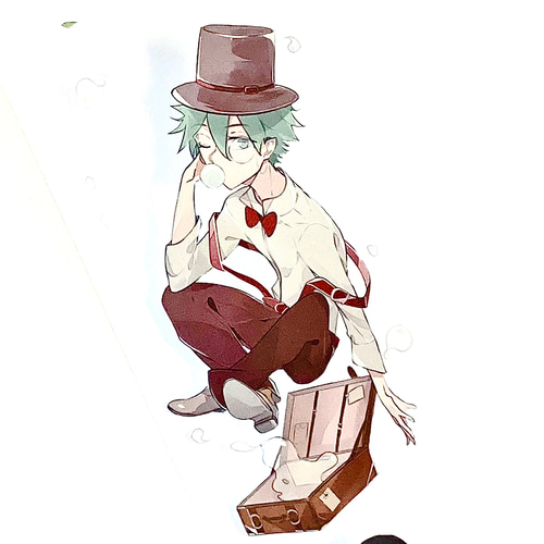 td-630○海外マステ 切り売り ／ 人物マステ マスキングテープ 空飛ぶ