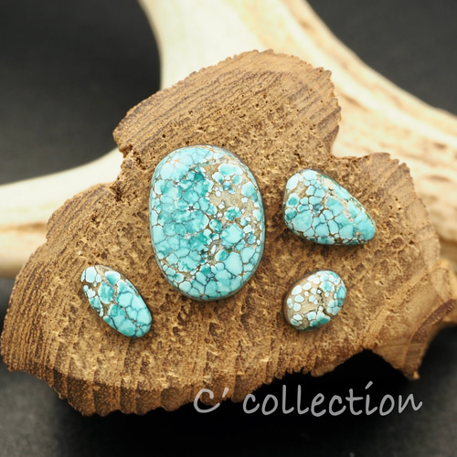 ターコイズ 4Pset 約25ct Chinese Turquoise チャイニーズ ターコイズ Z-02