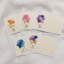 小さな花束メッセージカード［紙刺繍］ 1枚目の画像